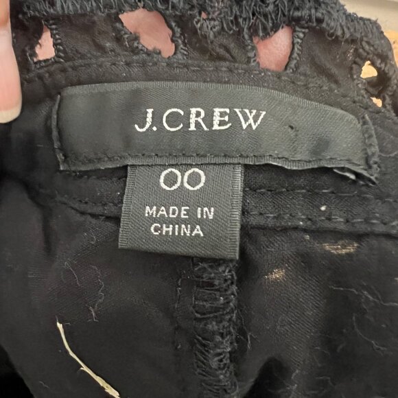 J. Crew Black Eyelet Lace Drawstring Waist Belair Cottage Dress‎ Shorts Size 00 - Picture 10 of 11